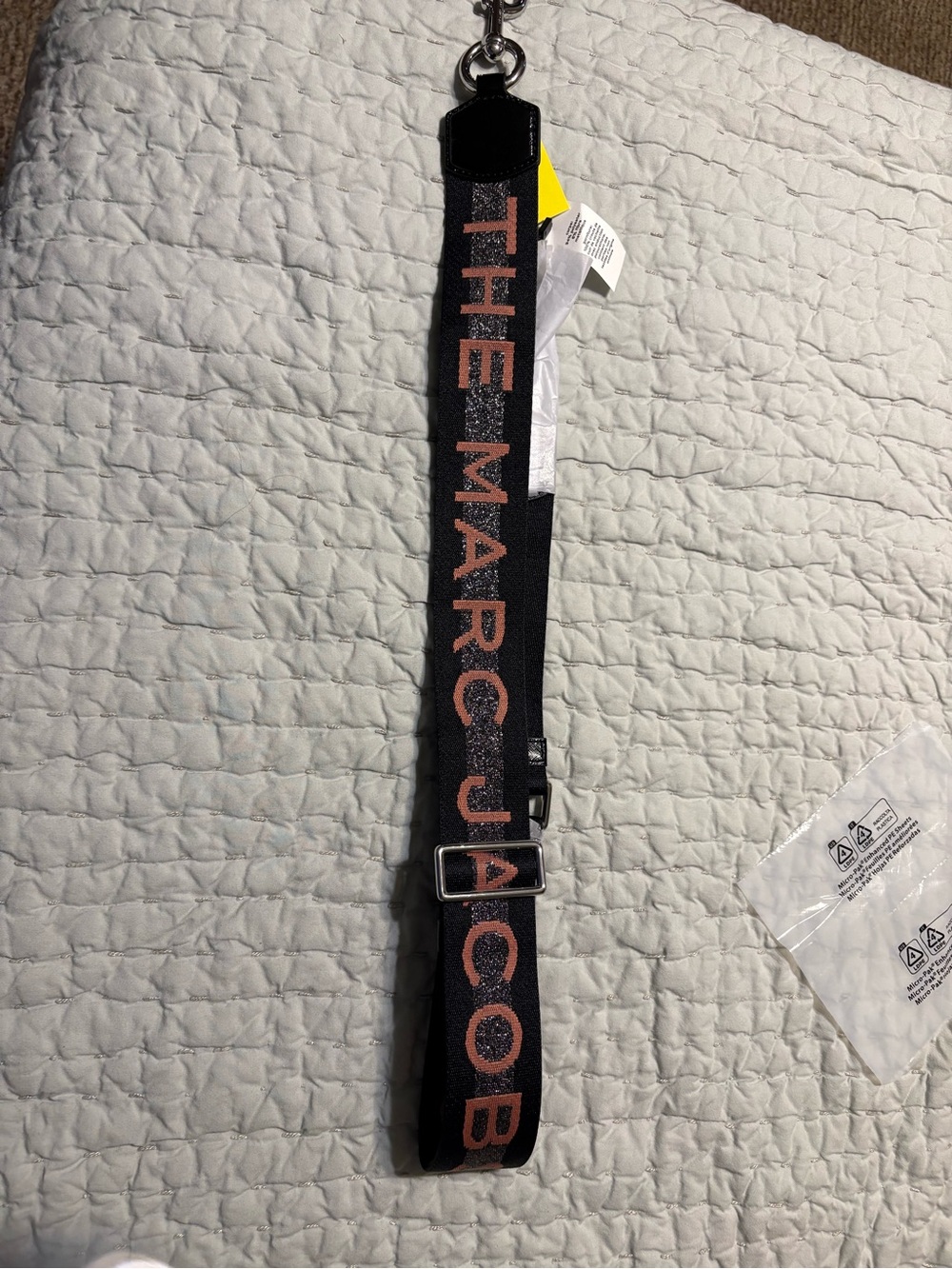 Marc Jacobs Black Strap with Copper Logo